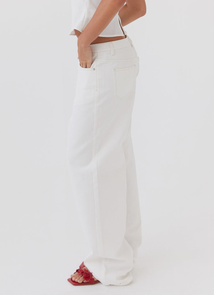 Peppermayo Peppermayo Exclusive - Keanna Low Rise Denim Jeans - Ivory