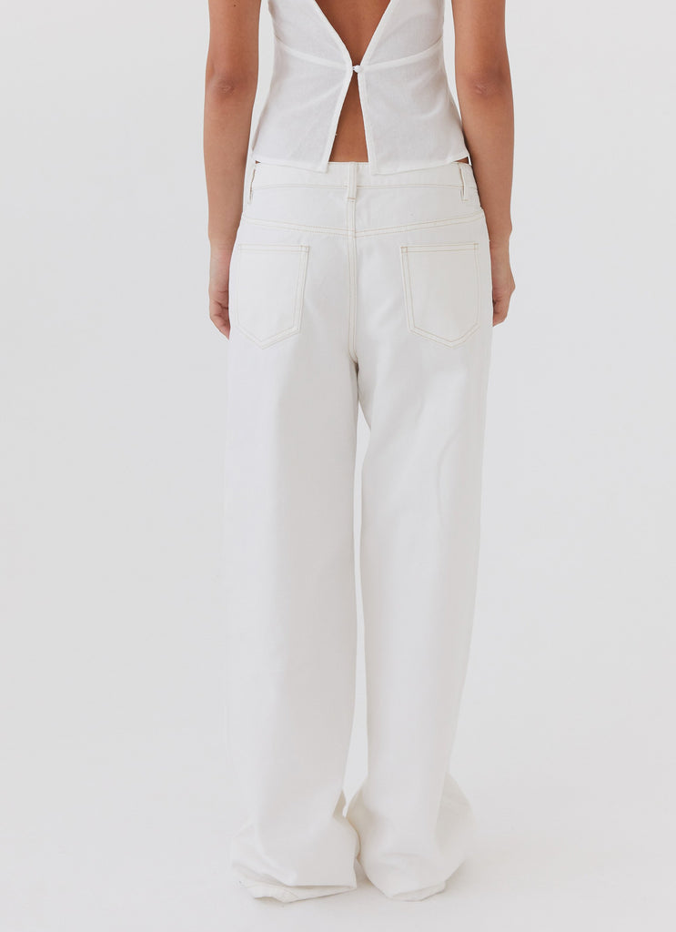 Peppermayo Peppermayo Exclusive - Keanna Low Rise Denim Jeans - Ivory