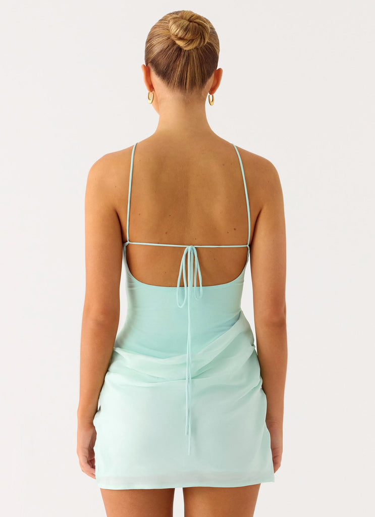 Peppermayo Peppermayo Exclusive - Keanu Cupro Mini Dress - Aqua