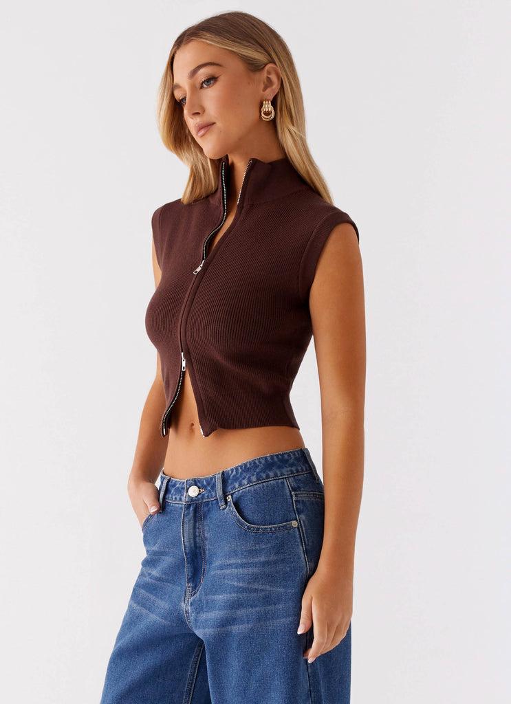 Peppermayo Peppermayo Exclusive - Keegan Knit Vest - Chocolate