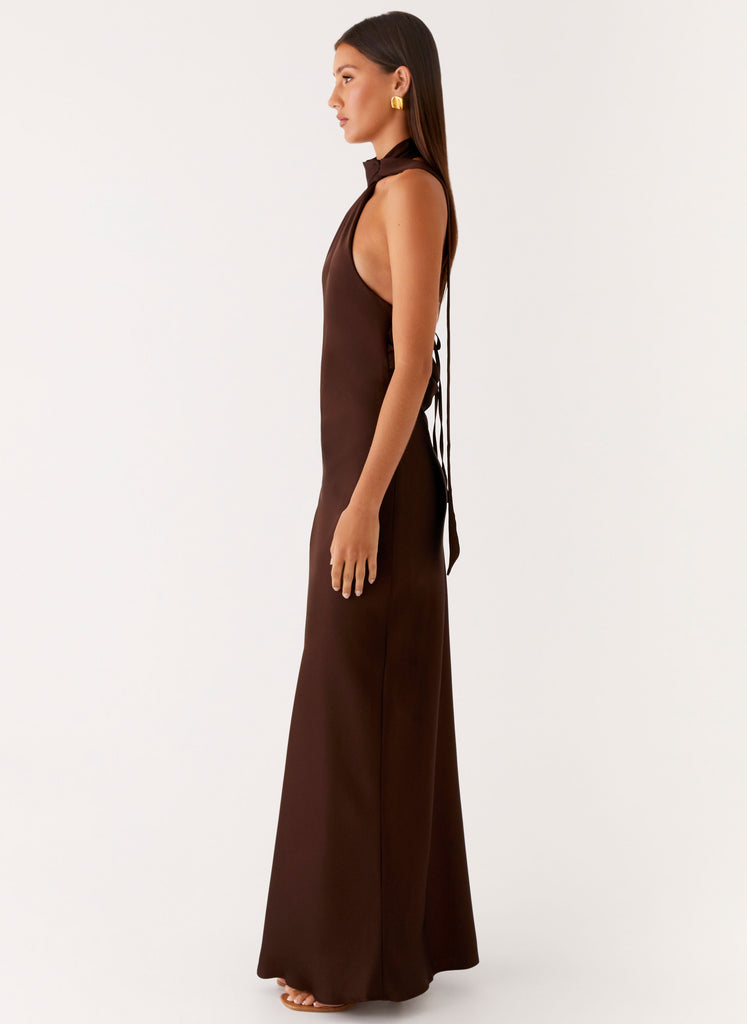 Peppermayo Peppermayo Exclusive - Keena Scarf Maxi Dress - Chocolate