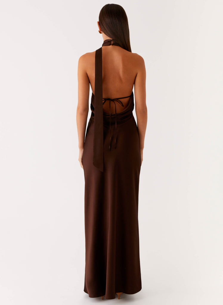 Peppermayo Peppermayo Exclusive - Keena Scarf Maxi Dress - Chocolate