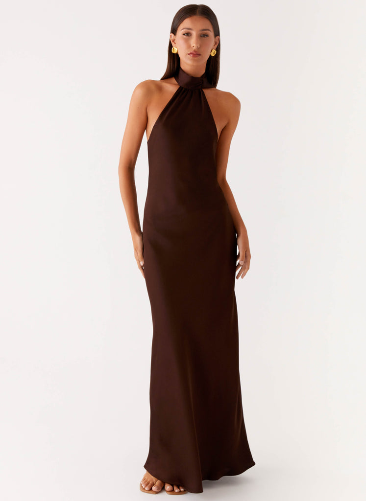 Peppermayo Peppermayo Exclusive - Keena Scarf Maxi Dress - Chocolate