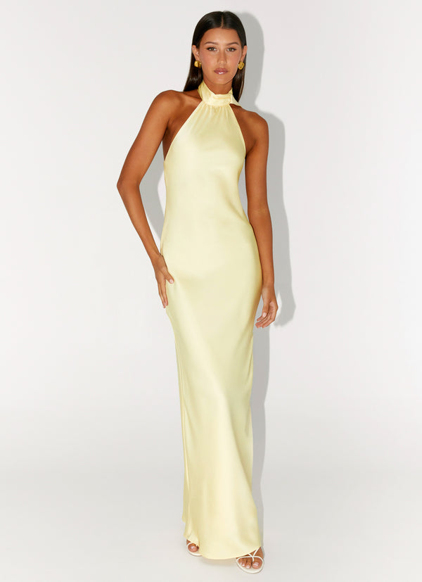 peppermayo Peppermayo Exclusive - Keena Scarf Maxi Dress - Lemon