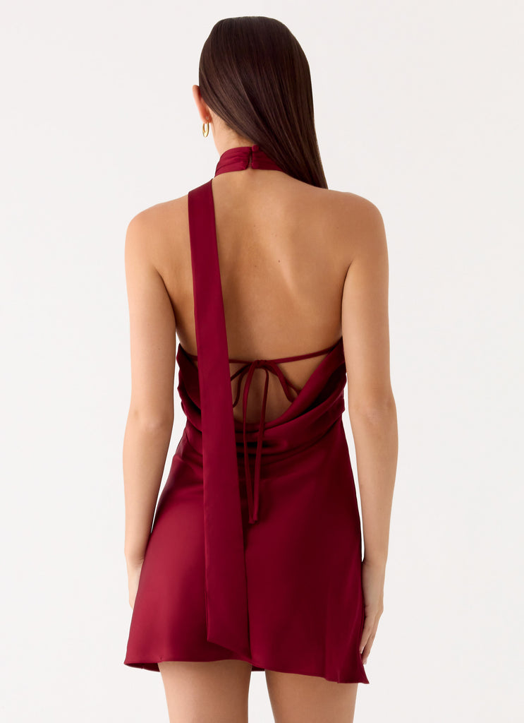 Peppermayo Peppermayo Exclusive - Keena Scarf Mini Dress - Burgundy