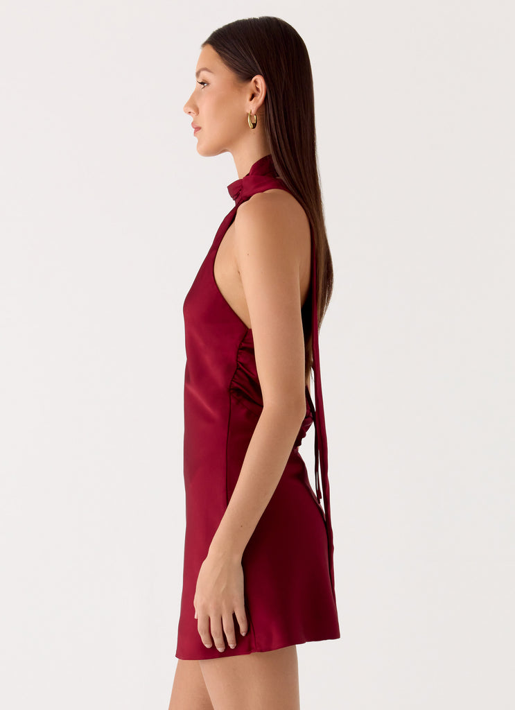 Peppermayo Peppermayo Exclusive - Keena Scarf Mini Dress - Burgundy
