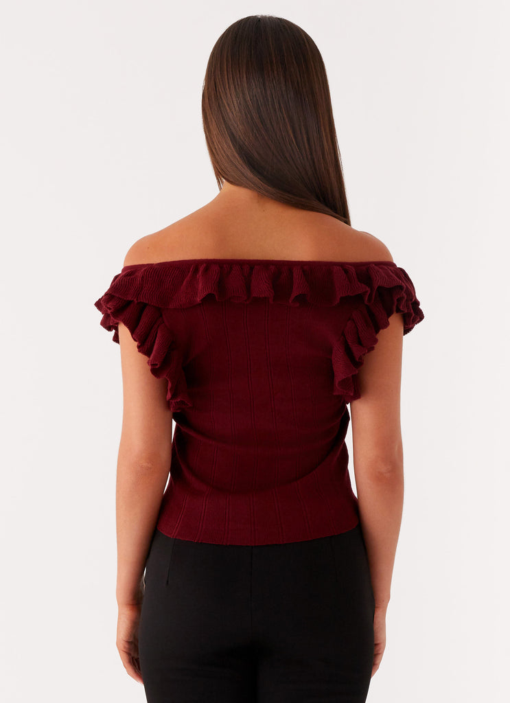 Peppermayo Peppermayo Exclusive - Keeta Frill Top - Burgundy