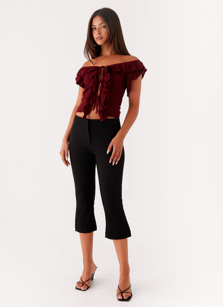Peppermayo Peppermayo Exclusive - Keeta Frill Top - Burgundy