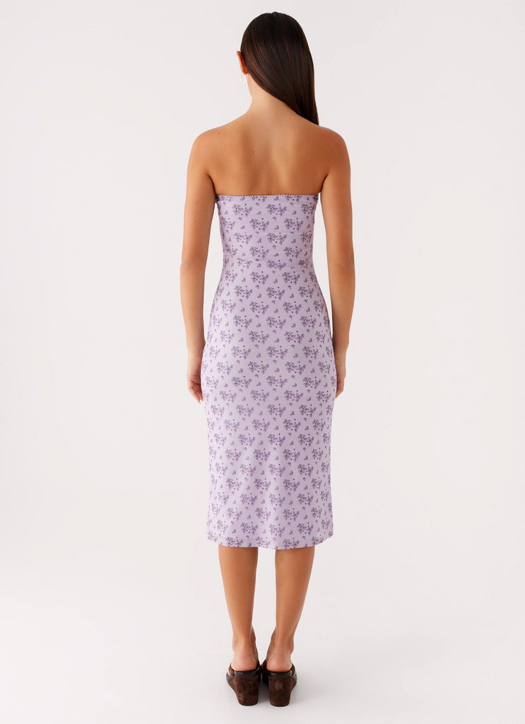 Peppermayo Peppermayo Exclusive - Keila Strapless Midi Dress - Lavender Meadow