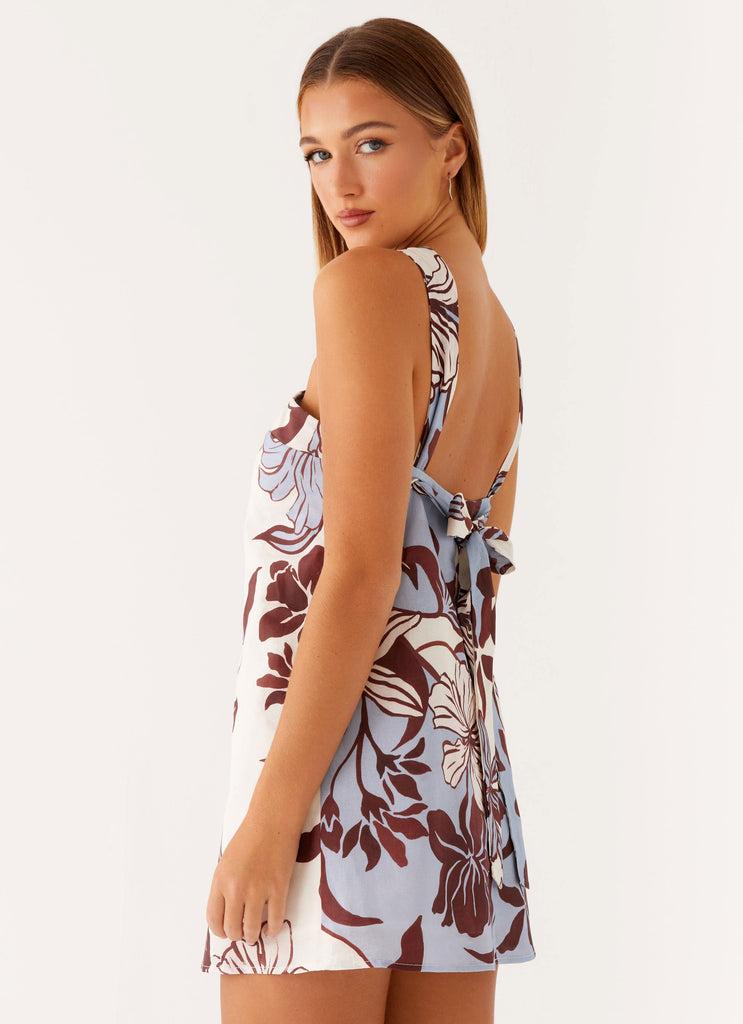 Peppermayo Peppermayo Exclusive - Keira Linen Mini Dress - Bluewood Blossom
