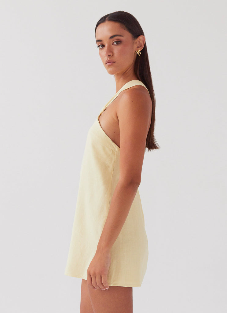 Peppermayo Peppermayo Exclusive - Keira Linen Mini Dress - Lemon