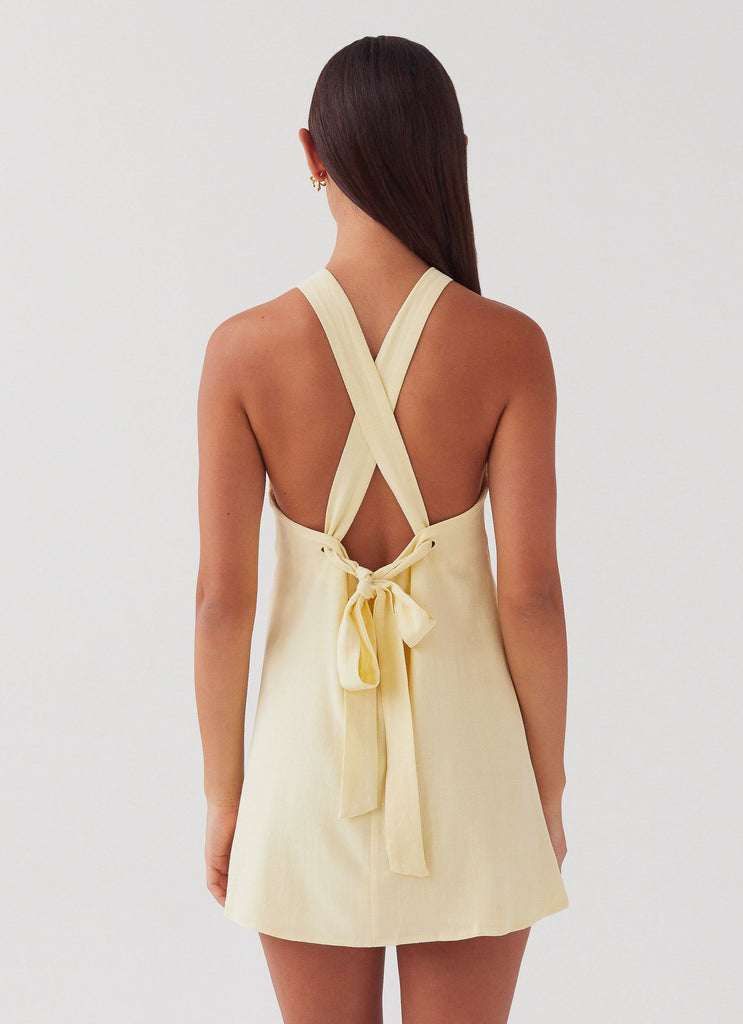 Peppermayo Peppermayo Exclusive - Keira Linen Mini Dress - Lemon