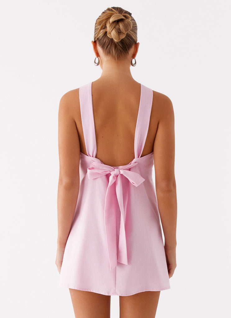 Peppermayo Peppermayo Exclusive - Keira Linen Mini Dress - Pink