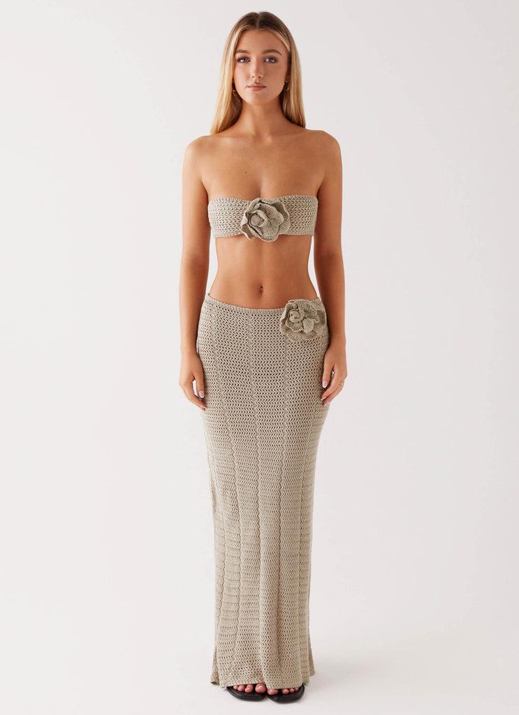 Peppermayo Peppermayo Exclusive - Kelcie Rose Crochet Maxi Skirt - Sage