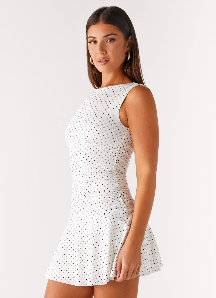 Peppermayo Peppermayo Exclusive - Kelda Mini Dress - White Polka Dot
