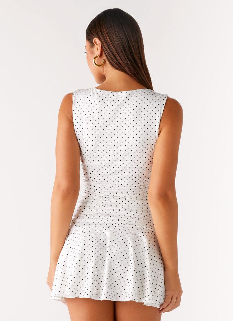 Peppermayo Peppermayo Exclusive - Kelda Mini Dress - White Polka Dot