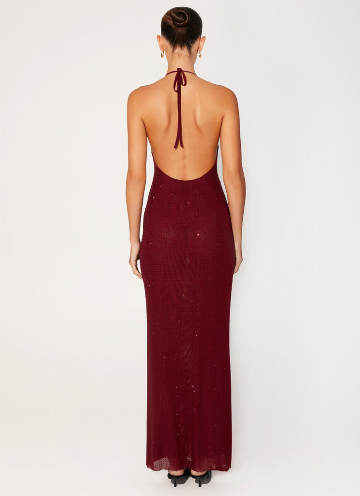 Peppermayo Peppermayo Exclusive - Keliese Beaded Maxi Dress - Burgundy