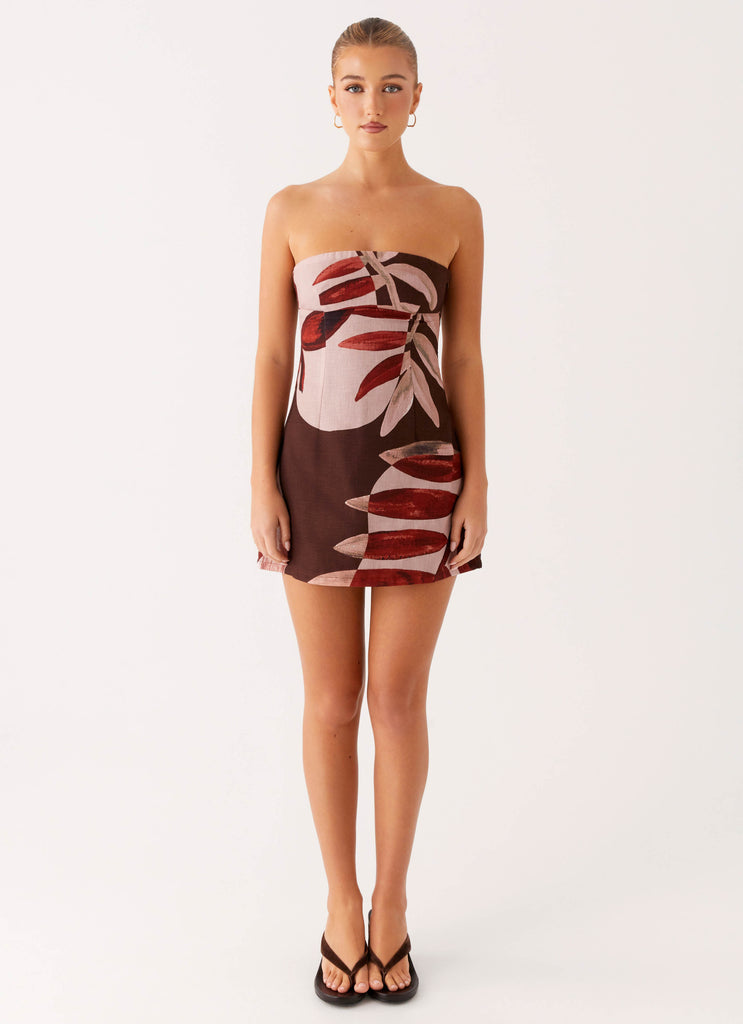 Peppermayo Peppermayo Exclusive - Kellen Mini Dress - Cinnamon Palm