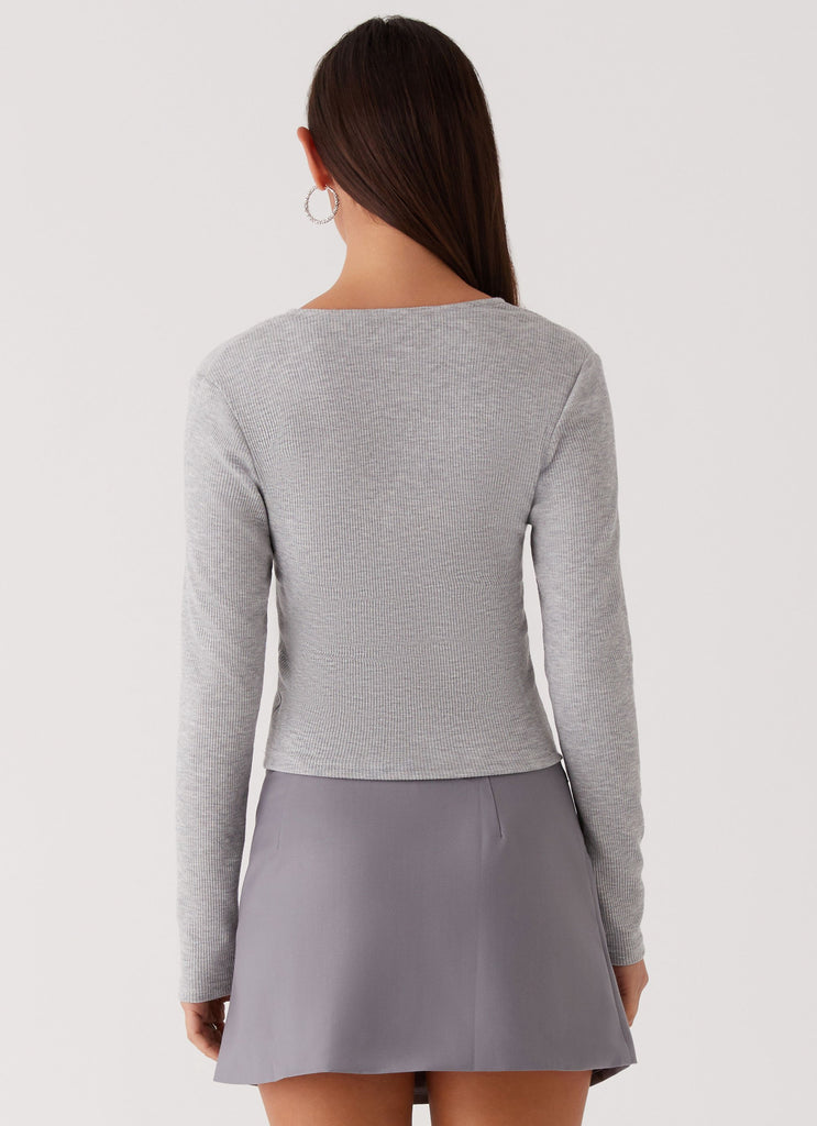 Peppermayo Peppermayo Exclusive - Kellie Knit Long Sleeve Top - Grey