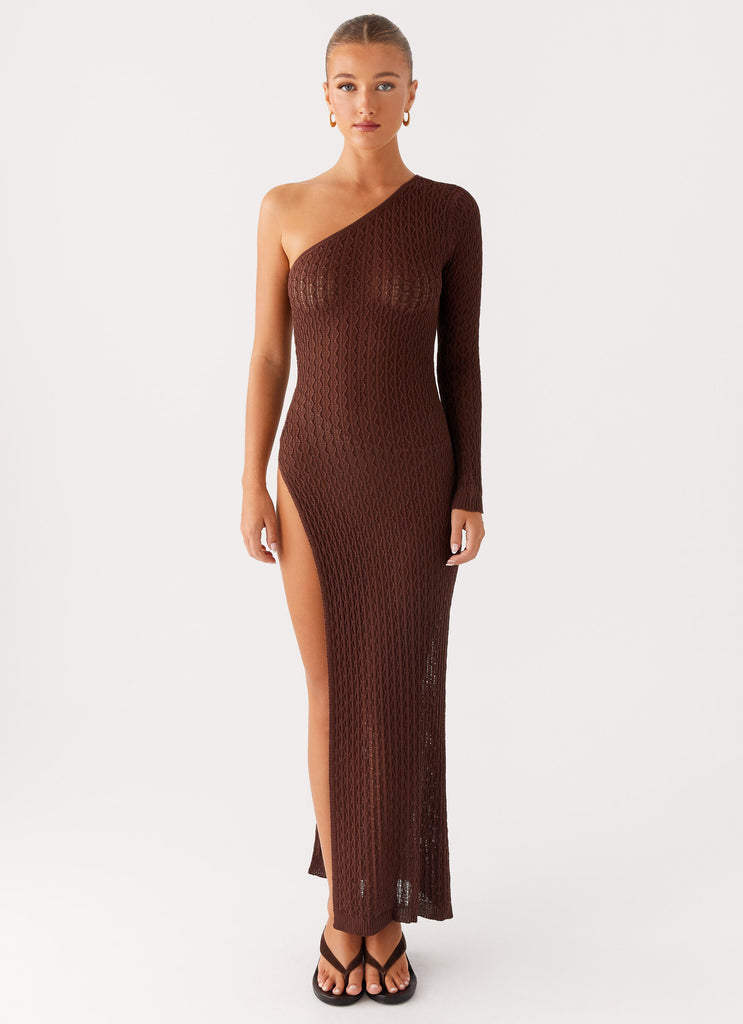 Peppermayo Peppermayo Exclusive - Kerri Knit Maxi Dress - Dark Chocolate
