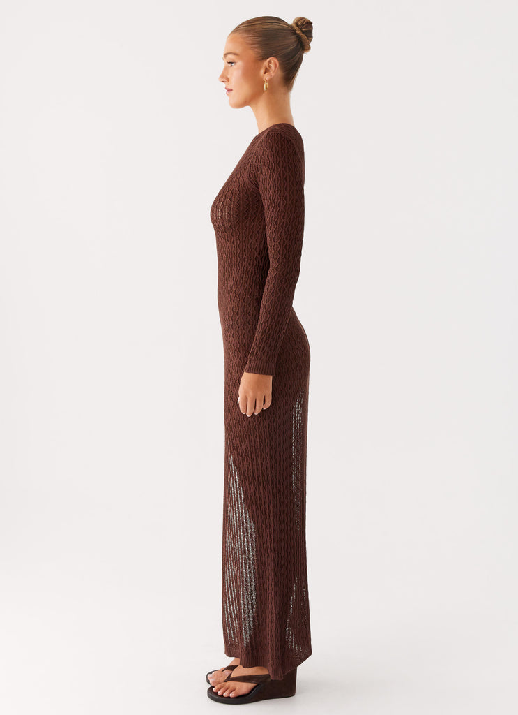 Peppermayo Peppermayo Exclusive - Kerri Knit Maxi Dress - Dark Chocolate
