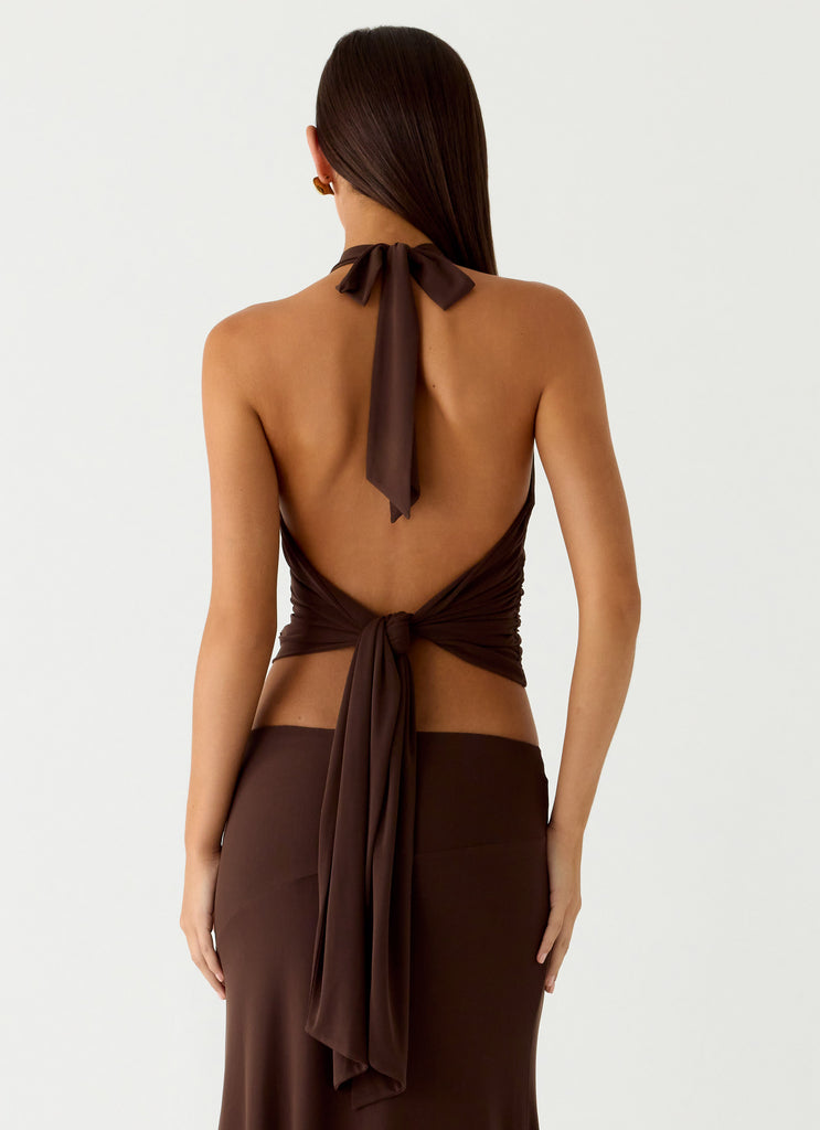Peppermayo Peppermayo Exclusive - Kerrie Halter Top - Chocolate