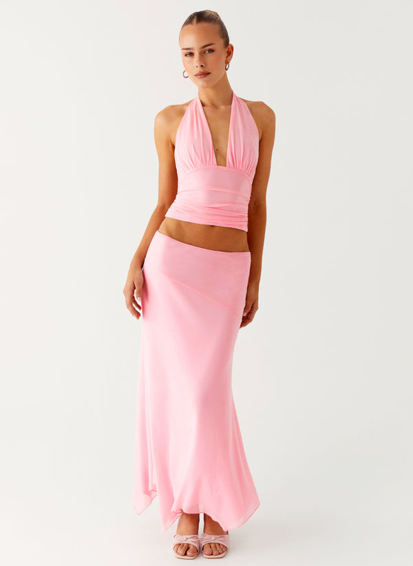 peppermayo Peppermayo Exclusive - Kerrie Hanky Midi Skirt - Baby Pink