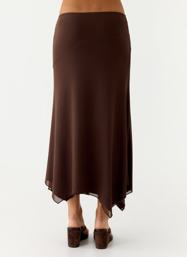 Peppermayo Peppermayo Exclusive - Kerrie Hanky Midi Skirt - Chocolate