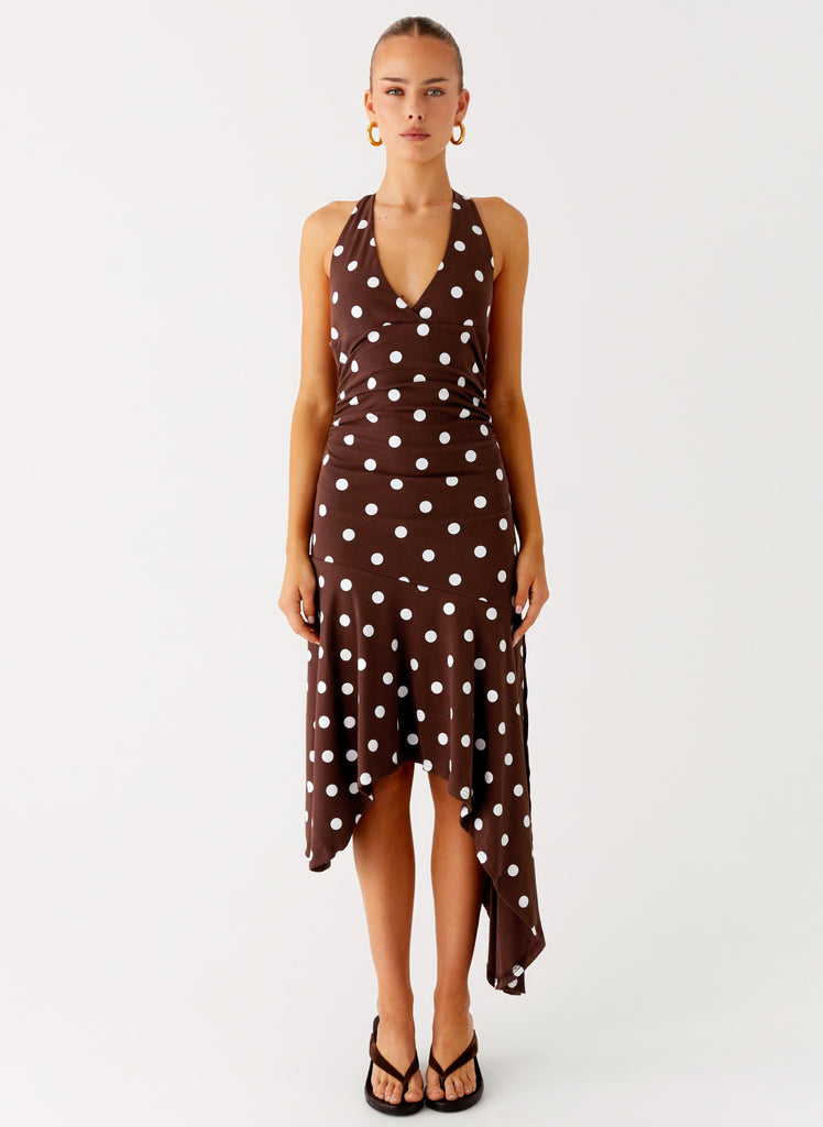 Peppermayo Peppermayo Exclusive - Keylani Halter Midi Dress - Chocolate