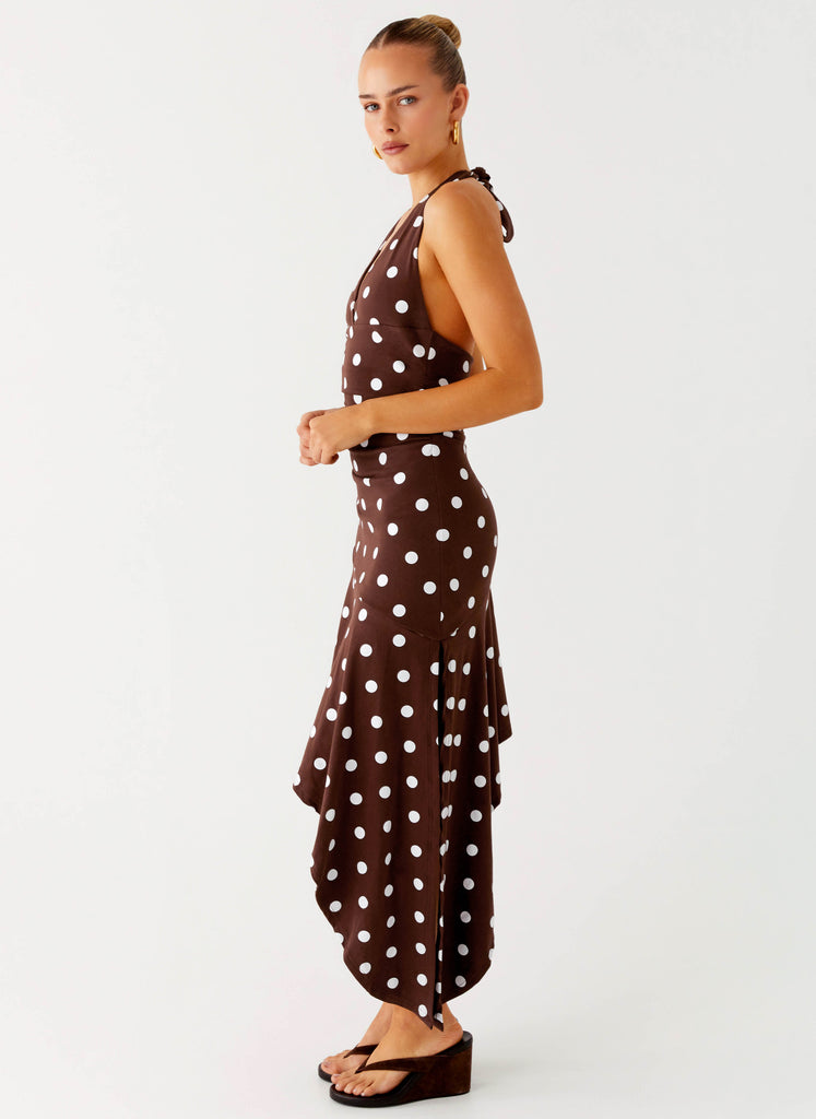 Peppermayo Peppermayo Exclusive - Keylani Halter Midi Dress - Chocolate