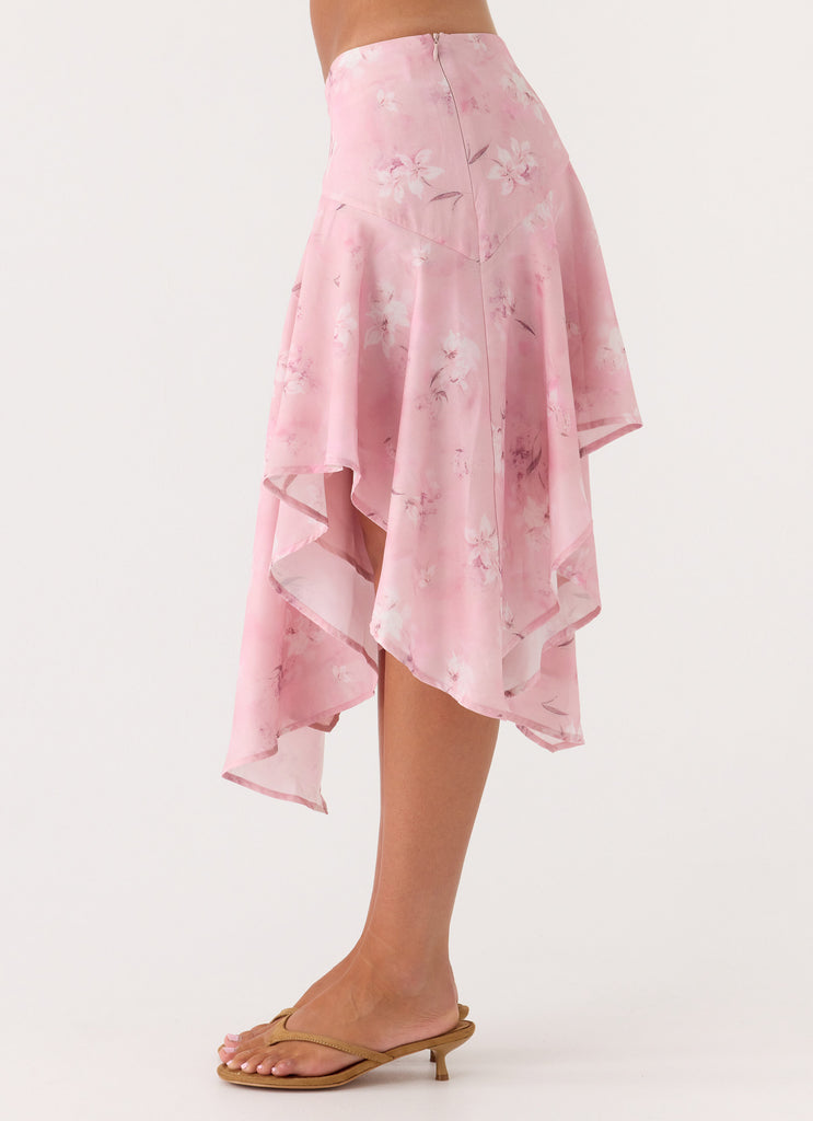 Peppermayo Peppermayo Exclusive - Kia Low Rise Asymmetrical Midi Skirt - Vintage Floral