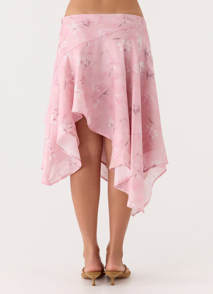Peppermayo Peppermayo Exclusive - Kia Low Rise Asymmetrical Midi Skirt - Vintage Floral