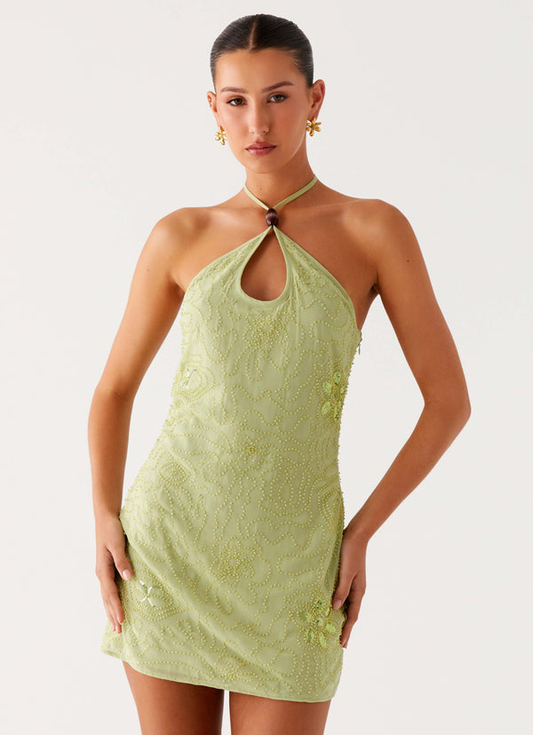 peppermayo Peppermayo Exclusive - Kiara Beaded Mini Dress - Mint