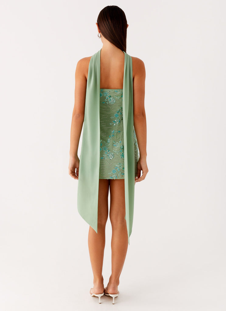 Peppermayo Peppermayo Exclusive - Kiesha Strapless Scarf Mini Dress - Mint