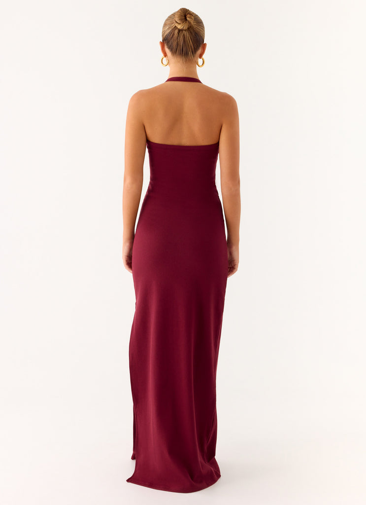 Peppermayo Peppermayo Exclusive - Kill This Love Ribbed Maxi Dress - Dark Cherry
