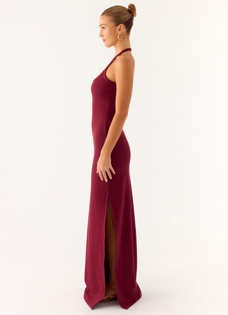 Peppermayo Peppermayo Exclusive - Kill This Love Ribbed Maxi Dress - Dark Cherry