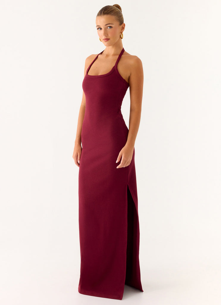 Peppermayo Peppermayo Exclusive - Kill This Love Ribbed Maxi Dress - Dark Cherry