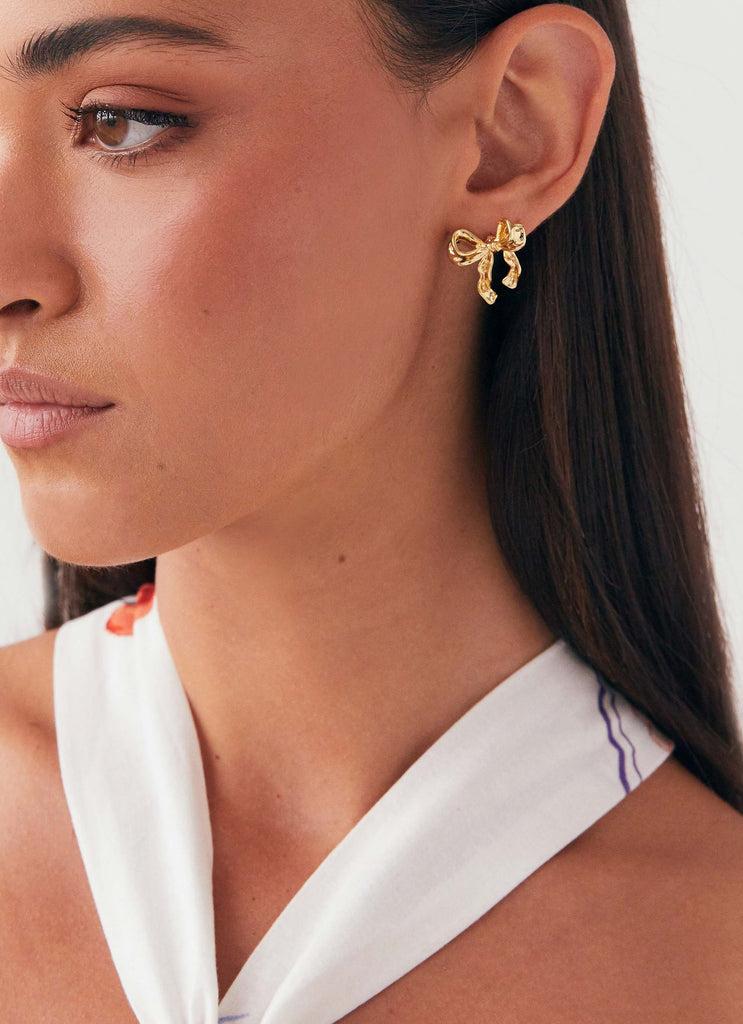 Peppermayo Peppermayo Exclusive - Kindra Mini Bow Earring - Gold
