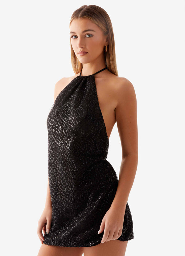 peppermayo Peppermayo Exclusive - Kingdom Sequin Mini Dress - Black