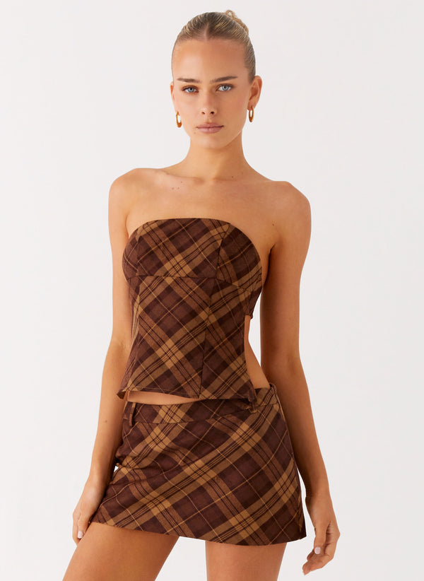 peppermayo Peppermayo Exclusive - Kira Strapless Top - Plaid