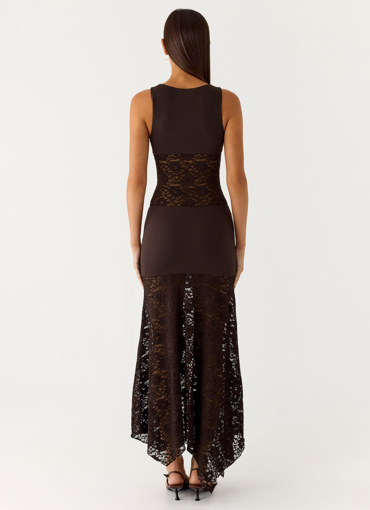 Peppermayo Peppermayo Exclusive - Koka Lace Maxi Dress - Cool Chocolate