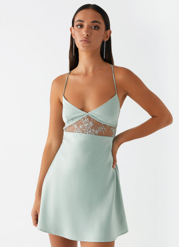 peppermayo Peppermayo Exclusive - Korren Lace Mini Dress - Sage