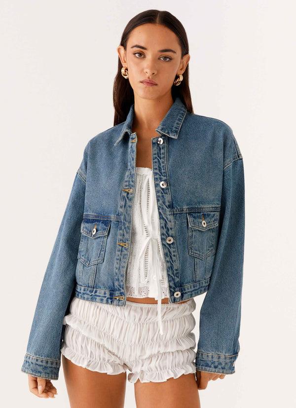 peppermayo Peppermayo Exclusive - Kristy Oversized Denim Jacket - Blue