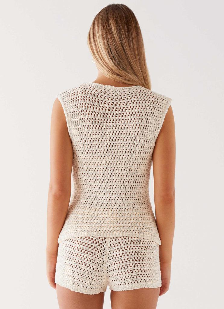 Peppermayo Peppermayo Exclusive - Kyla Crochet Button Up Top - Ivory
