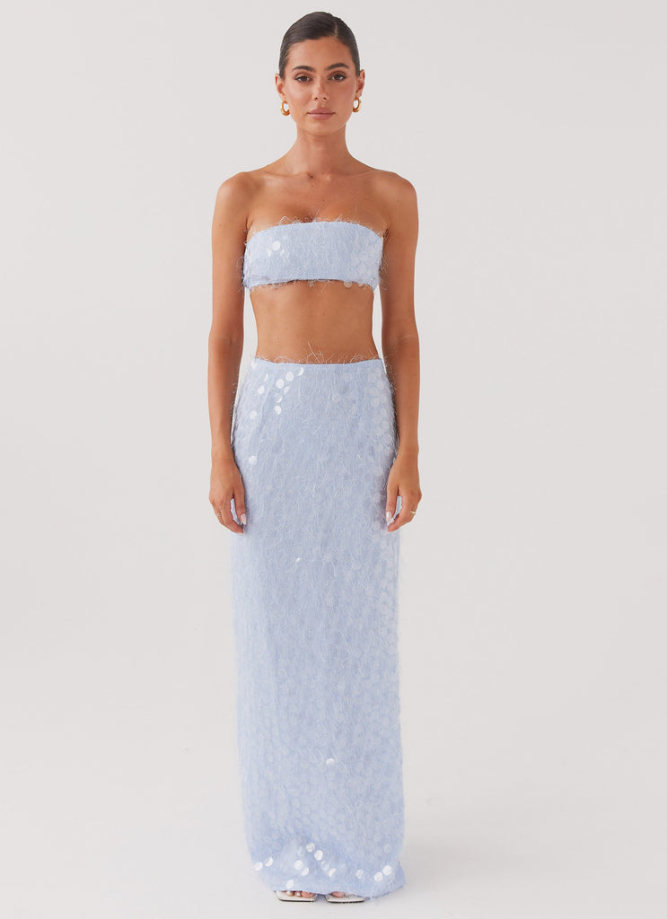 Peppermayo Peppermayo Exclusive - Kyleigh Textured Sequin Bandeau Top - Lavender Mist
