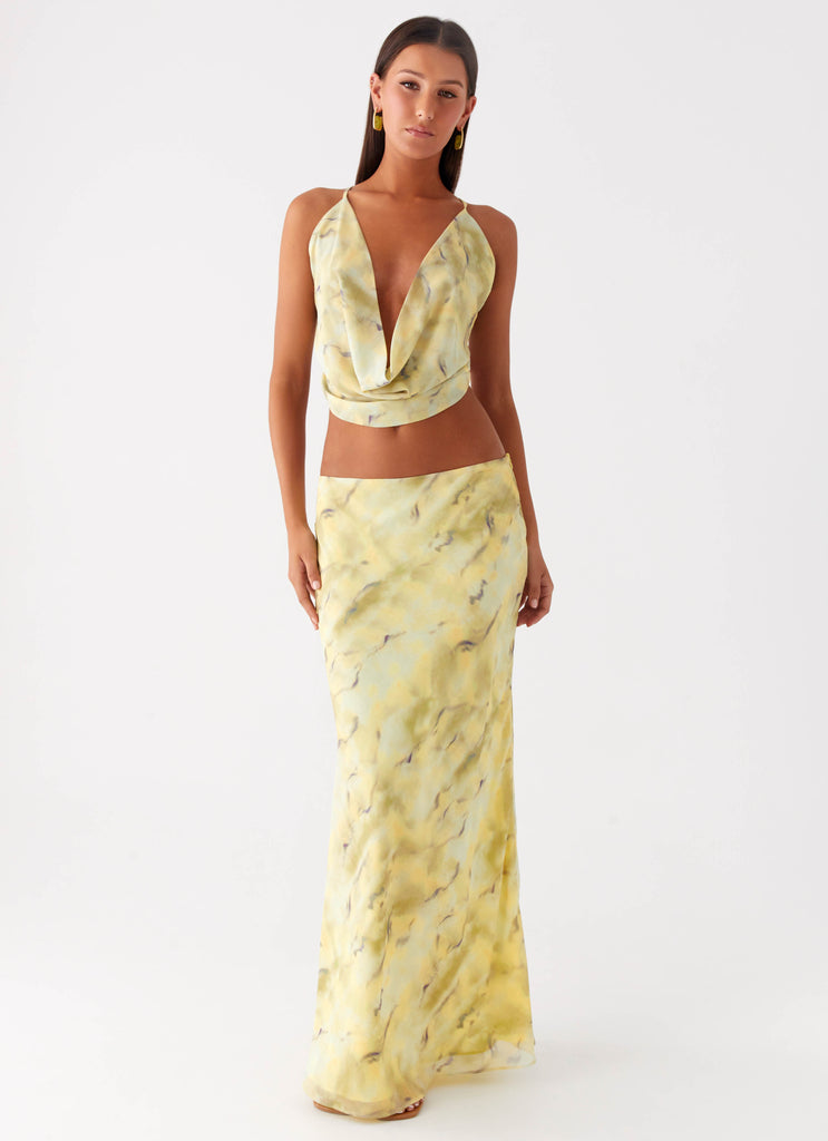 Peppermayo Peppermayo Exclusive - Kylo Cowl Top - Yellow Tie Dye