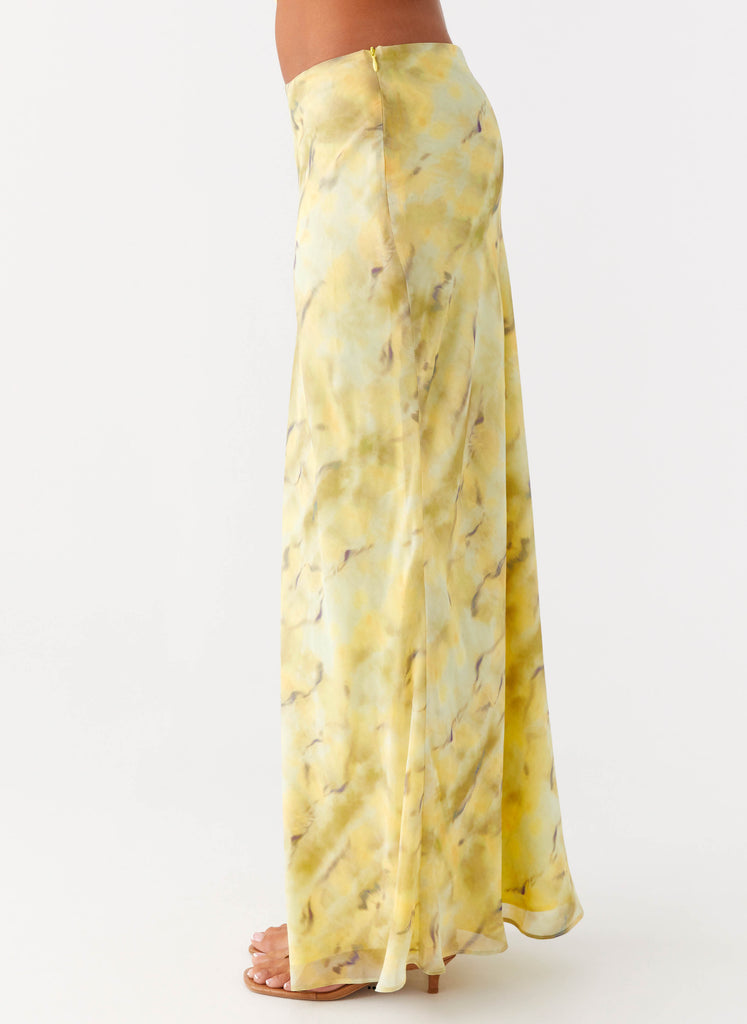 Peppermayo Peppermayo Exclusive - Kylo Low Rise Maxi Skirt - Yellow Tie Dye