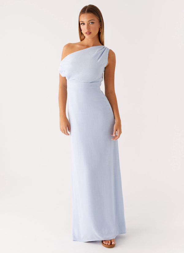 peppermayo Peppermayo Exclusive - Lady Love Linen Maxi Dress - Blue