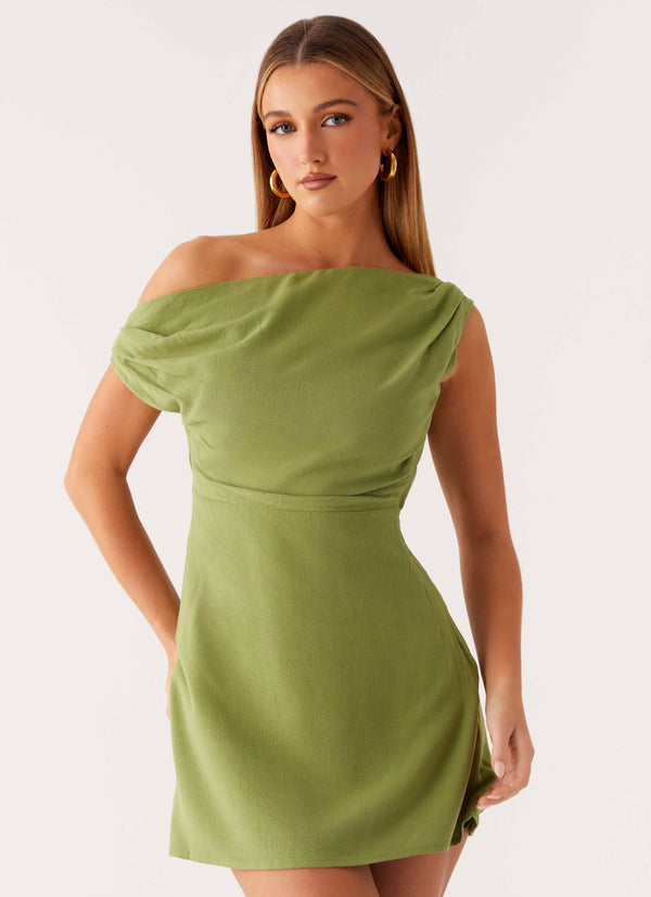peppermayo Peppermayo Exclusive - Lady Love Linen Mini Dress - Cactus