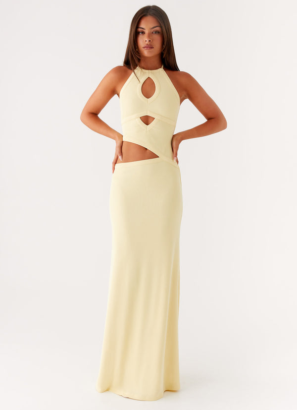 peppermayo Peppermayo Exclusive - Lanah Cut Out Maxi Dress - Yellow